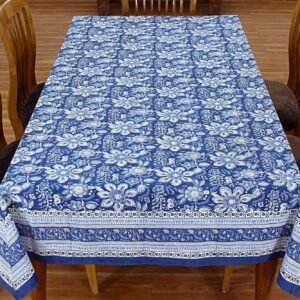Floral Block Printed Table Cover Classic Table Pad Rectangle Table Decor Mat