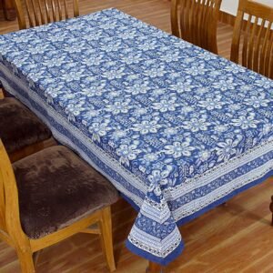Floral Block Printed Table Cover Classic Table Pad Rectangle Table Decor Mat (4)