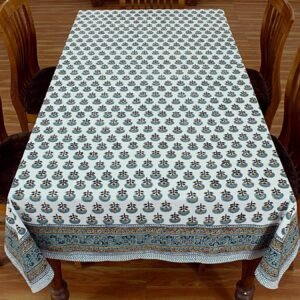 White Handmade Table Cover Natural Linens Table Cover Indian Cotton Table Linens