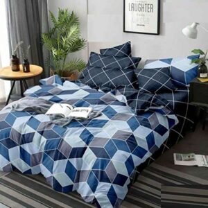 TC Cotton Feel Glace Cotton Double Bedsheet with Pillow Covers