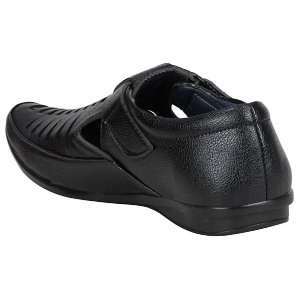 Generic Men Black Color Leatherette Material  Casual Sandals