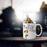 Generic Falling in Love Printed Ceramic Coffee Mug (Color: White, Capacity: 350ml)