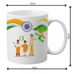 Generic Indian Flag Printed Ceramic Coffee Mug (Color: White, Capacity: 350ml)