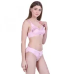 Women's Cotton Bra And Panty Set (Material: Cotton (Color: Light Pink)