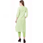 Generic Women's Cotton Kurta Set With Bottom (Color:Green, Material:Cotton)
