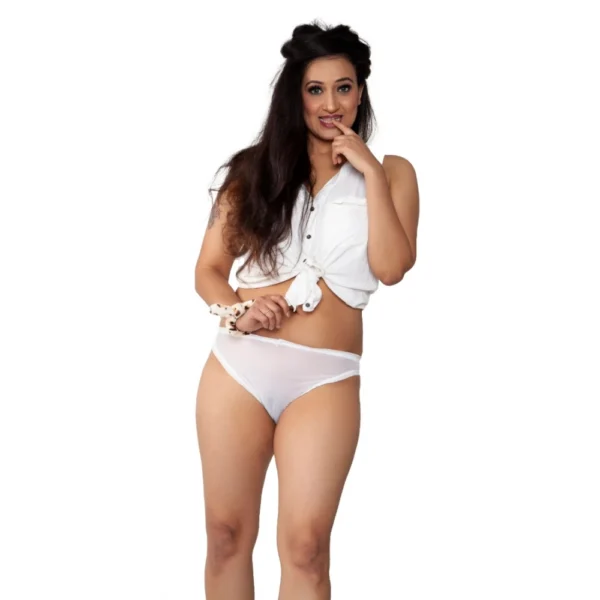 Generic Women's Nylon Women Sheer Transparent Panty (White)