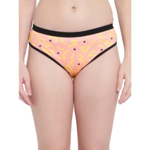 Generic Women's Cotton Printed Bikini Panty (Light Orange)