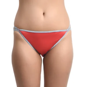 Generic Women's Nylon Sleek String Lusty Red Bikini Panty (Lusty Red)