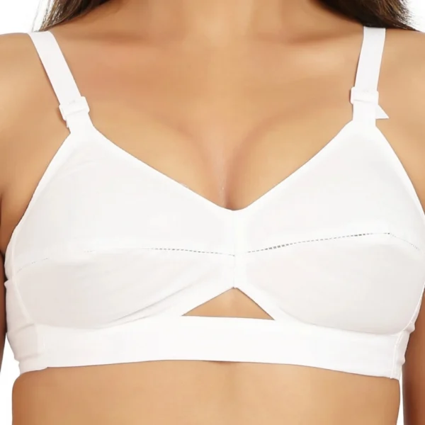 Generic Women's Cotton Daily Use Non Padded Bra (White)