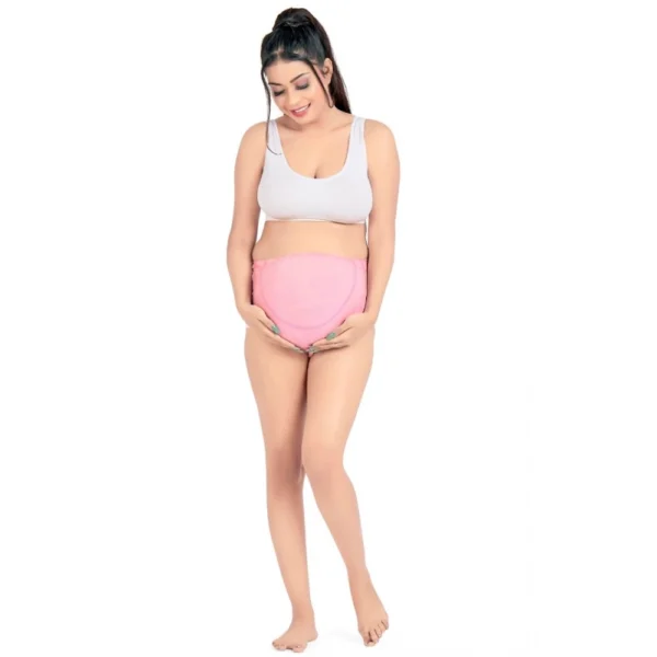 Generic Women's Cotton Blend Adjustable Band Maternity Panty (Light Pink)
