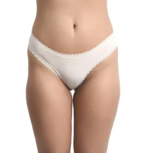 Generic Women's Nylon Spandex Mid Waist Nude Hip Cut Brazilian Bikini Panty (Nude)