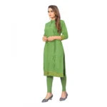 Generic Women's Digial Print Rayon Regular 3/4th Sleeve Knee Length Kurti (Green)
