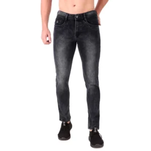 Generic Men's Slim Fit Denim Low Rise Jeans (Black)