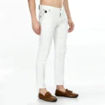 Generic Men's Regular Fit Denim Mid Rise Jeans (White)