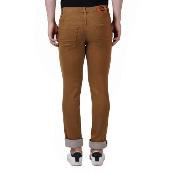 Generic Men's Regular Fit Denim Mid Rise Jeans (Khaki)