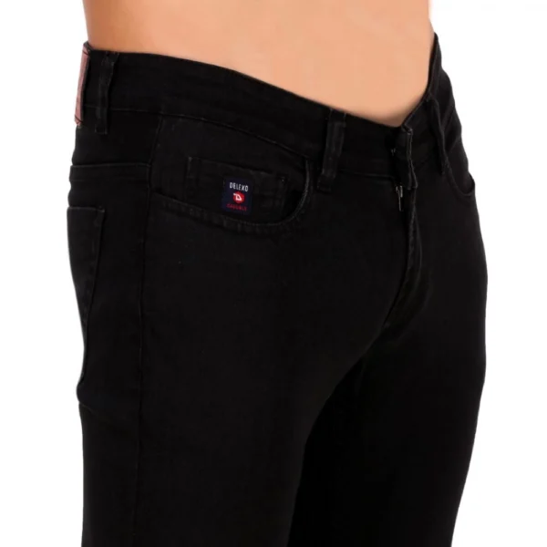 Generic Men's Slim Fit Denim Mid Rise Stretchable Jeans (Black)