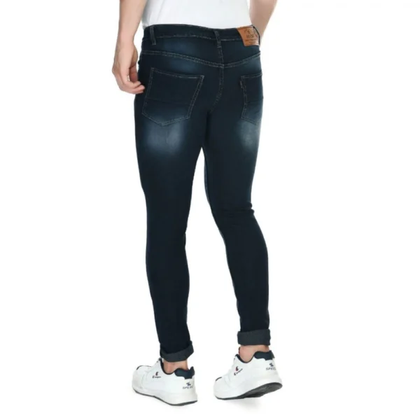 Generic Men's Skinny Fit Denim Mid Rise Jeans (Dark Blue)