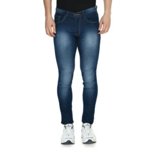 Generic Men's Skinny Fit Denim Mid Rise Jeans (Blue)