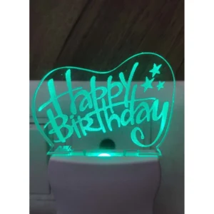Generic Happy Birthday With Three Star Multi Color Changing AC Adapter Night Lamp