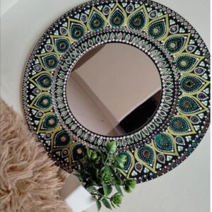 Handmade Mandala Mirror Wall Decor by Katha Canvas || Gift Item Wall Decor Home Mirror || Antique and Aesthetic Piece