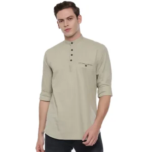 Generic Men's Cotton Slim Fit Casual Shirt (Material: Cotton, (Color:Grey)
