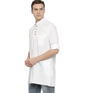 Generic Men's Cotton Men Casual White Kurta Shirt (Material: Cotton, (Color:White)