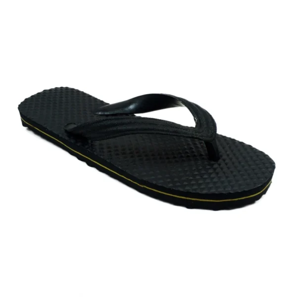 Unisex Textured Lightweight Flip-Flop Hawai Slipper (Black)