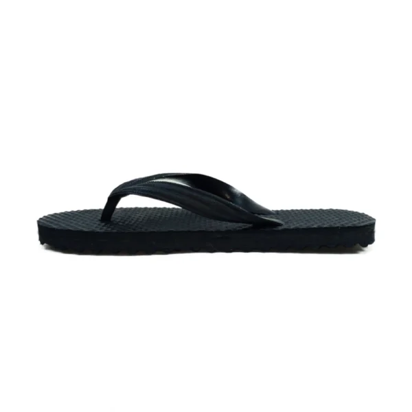 Unisex Textured Lightweight Flip-Flop Hawai Slipper (Black)