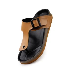 Unisex Cork Adjustable Buckle Straps Cork Sandals (Tan)