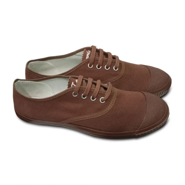 Unisex Cotton School Shoe Lace-Up (Brown)