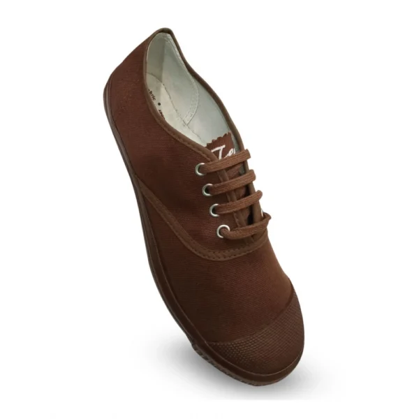 Unisex Cotton School Shoe Lace-Up (Brown)