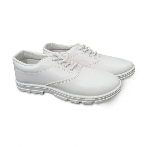 Boy's Rexine School Shoe Lace-Up (White)