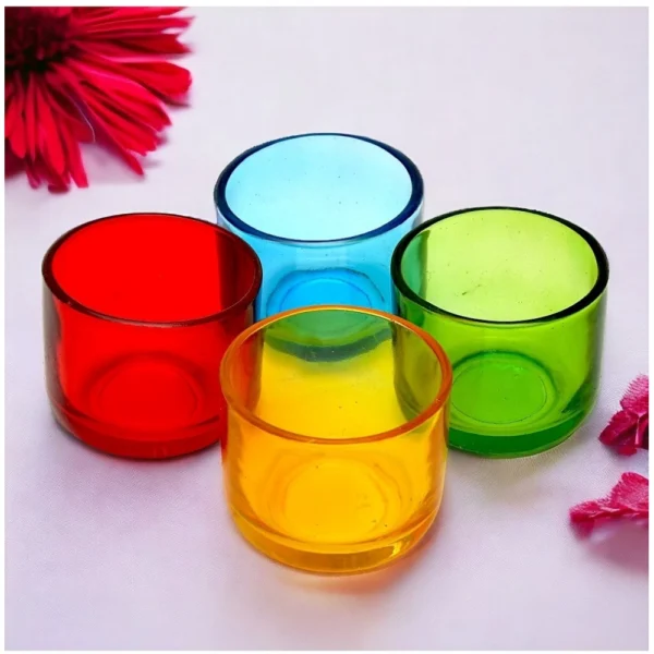 Glass Decorative Tea Light Holder (Multicolor)