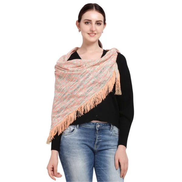 Women's Cotton Embroidered Dupatta (Offwhite, Length: 0.5 to 1 Mtr)