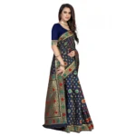 Women's Banarasi Silk Designer Weaving Saree With Unstitched Blouse (Blue, 5.50 Mtrs)